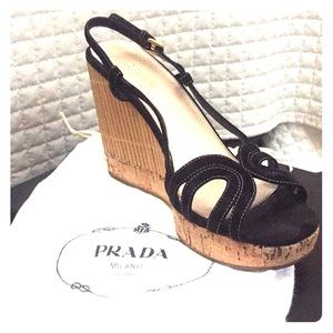 Prada black wedge
